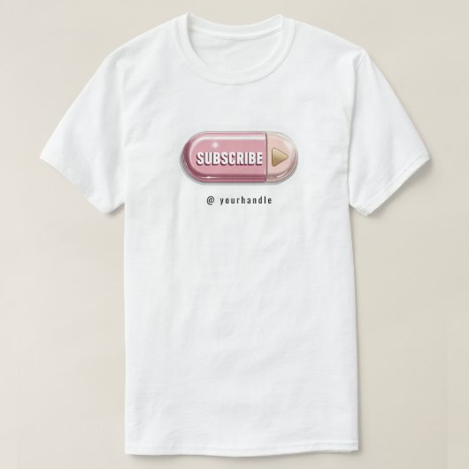 Schaltfläche "Abonnieren" + Einfluss auf den Socia T-Shirt (Design vorne)