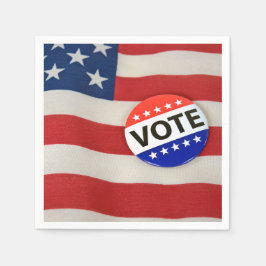 Schaltfläche Abstimmung auf US-Flagge Serviette