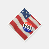 Schaltfläche Abstimmung auf US-Flagge Serviette (Ecke)