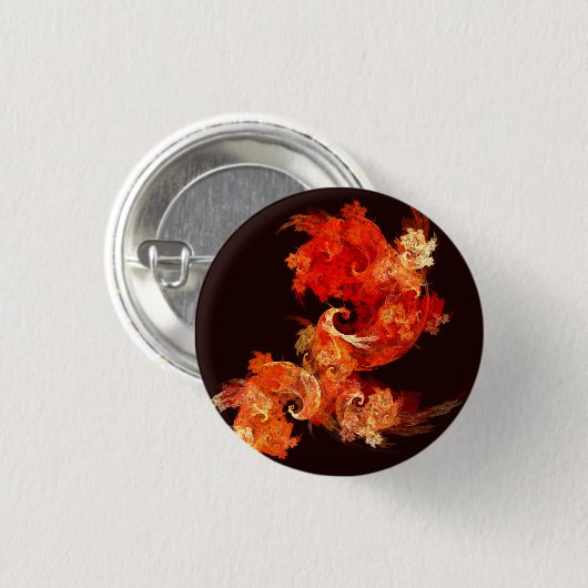 Schaltfläche "Abstrakte Art" von Feuervögeln tanze Button (Vorne & Hinten)