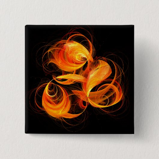 Schaltfläche "Abstrakte Fireball" (Quadrat) Button (Vorderseite)