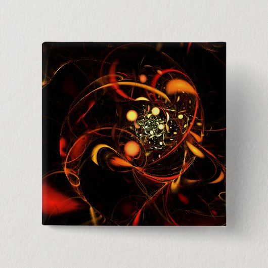 Schaltfläche Abstrakte Kunst im Herzschlag (Quadra Button (Vorderseite)