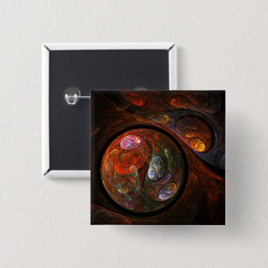 Schaltfläche Abstrakte Verbindung (Quadrat) Button (Vorne & Hinten)