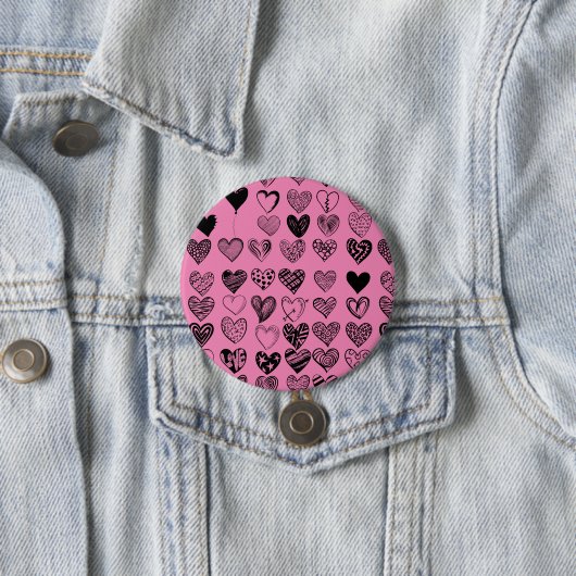 Schaltfläche "Adorable Black Heart Scribble Zeichn Button (Beispiel)