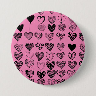 Schaltfläche "Adorable Black Heart Scribble Zeichn Button