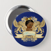 Schaltfläche "African American Prince Royal Blue a Button (Vorne & Hinten)