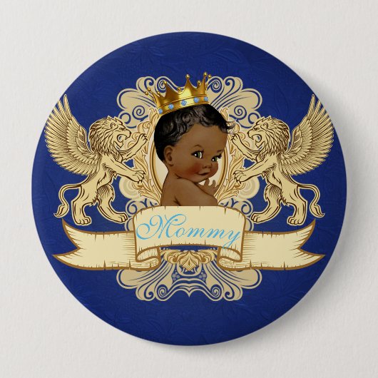 Schaltfläche "African American Prince Royal Blue a Button (Vorderseite)