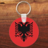 Schaltfläche "Albanische Flagge" Schlüsselanhänger (Vorderseite)