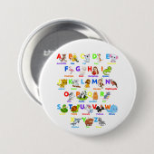 Schaltfläche "Alphabet Animal ABCs Learning Round" Button (Vorne & Hinten)