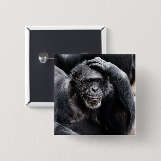 Schaltfläche "Alter Schimpanse" Button (Vorne & Hinten)