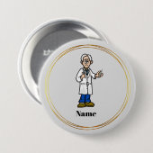 Schaltfläche "Ältere graue Haare männliche Ärztin" Button (Vorne & Hinten)