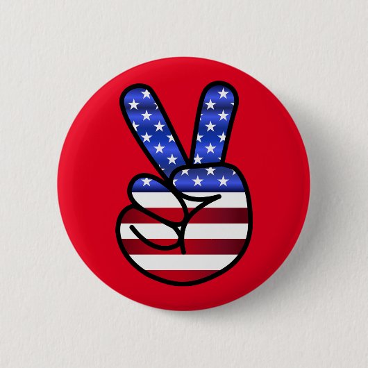 Schaltfläche "American Flag Peace Sign Patriotic B Button (Vorderseite)