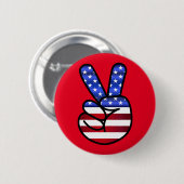 Schaltfläche "American Flag Peace Sign Patriotic B Button (Vorne & Hinten)