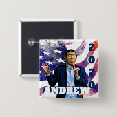 Schaltfläche "Andrew Yang Support" für 2020 Button (Vorne & Hinten)