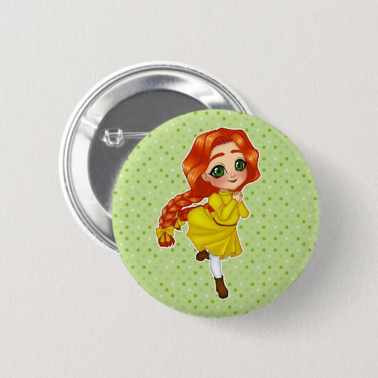 Schaltfläche Anne Shirley (Anne of Green Gables) Button (Vorne & Hinten)