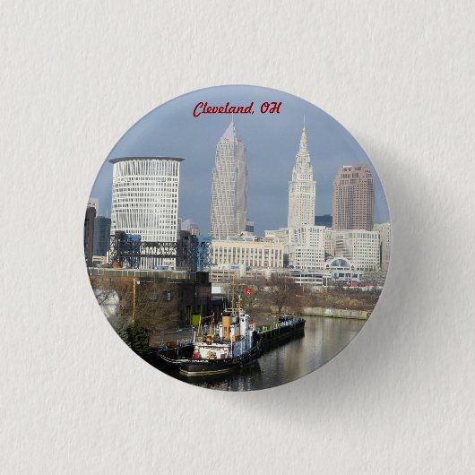 Schaltfläche "Ansicht des Flusses Ohio" in Clevela Button (Vorderseite)