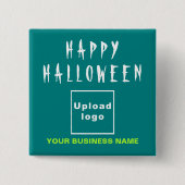 Schaltfläche "Aquamarines Quadrat für Unternehmen" Button (Vorderseite)