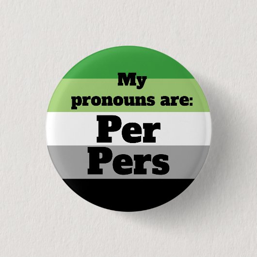 Schaltfläche "Aromantic/Aro Per/Pers Pronouns" Button (Vorderseite)