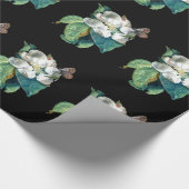 SCHALTFLÄCHE AUF DER WEISSEN BLUME, BLUMENFELD GESCHENKPAPIER (Ecke)