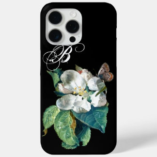 SCHALTFLÄCHE AUF DER WEISSEN BLUME , BLUMENMONOGRA iPhone 15 PRO MAX HÜLLE