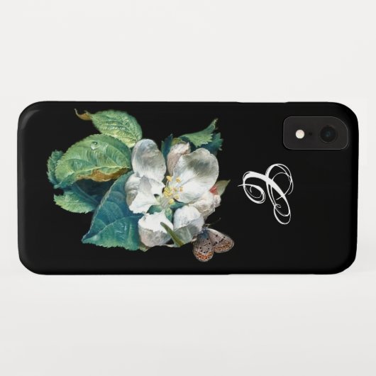 SCHALTFLÄCHE AUF DER WEISSEN BLUME , BLUMENMONOGRA Case-Mate iPhone HÜLLE (Rückseite (Horizontal))