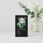 SCHALTFLÄCHE AUF DER WEISSEN BLUME , BLUMENMONOGRA VISITENKARTE (Stehend Vorderseite)