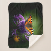 SCHALTFLÄCHE AUF LILA BLUME SHERPADECKE (Vorderseite)