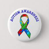 SCHALTFLÄCHE "AUTISM AWARENESS RIBBON ROUND" BUTTON (Vorderseite)