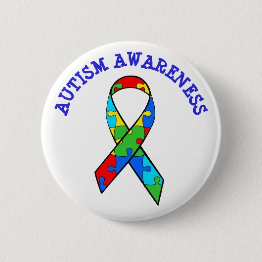 SCHALTFLÄCHE "AUTISM AWARENESS RIBBON ROUND" BUTTON (Vorderseite)