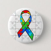 SCHALTFLÄCHE "AUTISM AWARENESS RIBBON ROUND" BUTTON (Vorderseite)