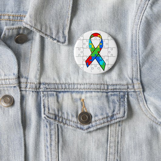 SCHALTFLÄCHE "AUTISM AWARENESS RIBBON ROUND" BUTTON (Beispiel)