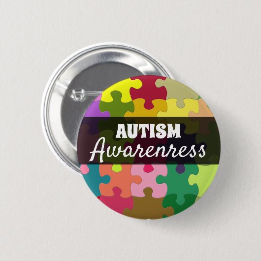Schaltfläche "Autismus Awareness Puzzles" Button (Vorne & Hinten)