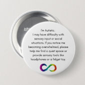 Schaltfläche "Autistische Unterkunft" Button (Vorne & Hinten)