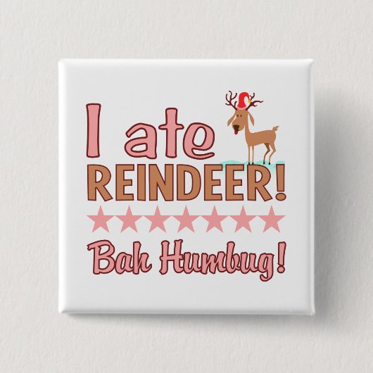 Schaltfläche Bah Humbug Reindeer Button (Vorderseite)