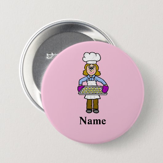 Schaltfläche Baker-Name bei Frauen Button (Vorne & Hinten)