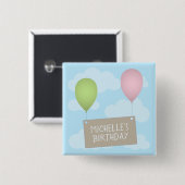 Schaltfläche "Balloons" und "Tag Geburtstag" Button (Vorne & Hinten)