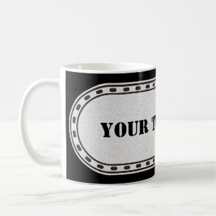 SCHALTFLÄCHE BANNER Grauer schwarzer Farbverlauf + Kaffeetasse