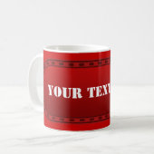 SCHALTFLÄCHE BANNER roter Farbverlauf + Ihr Text Kaffeetasse (Vorderseite Links)