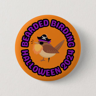 Schaltfläche "Bartete Vogelbeobachtung Halloween 2 Button