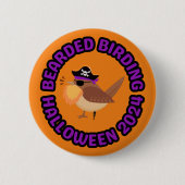 Schaltfläche "Bartete Vogelbeobachtung Halloween 2 Button (Vorderseite)