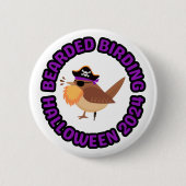 Schaltfläche "Bartete Vogelbeobachtung Halloween 2 Button (Vorderseite)