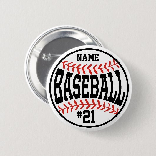 Schaltfläche Baseball-Baseball-Team-Player Button (Vorne & Hinten)