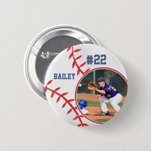 Schaltfläche "Baseball Button Name Jersey Number F (Vorne & Hinten)