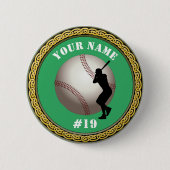 Schaltfläche - Baseball - Name und Nummer hinzufüg Button (Vorderseite)