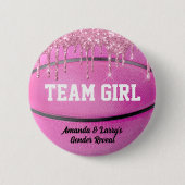 Schaltfläche "Basketball Gender Reveal Team Girl" Button (Vorderseite)