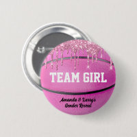 Schaltfläche "Basketball Gender Reveal Team Girl"
