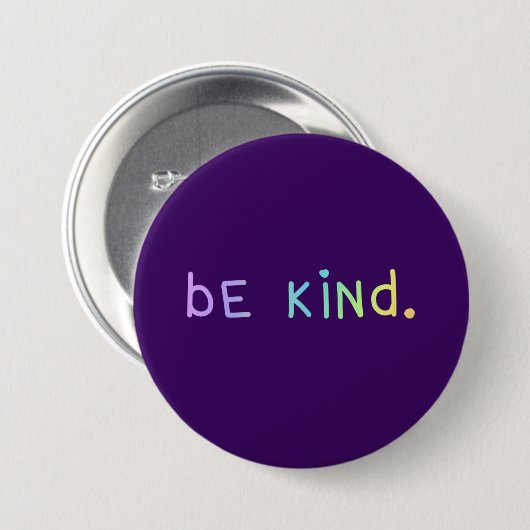 Schaltfläche "Be Kind" Pastel Rainbow Ombre Button (Vorne & Hinten)