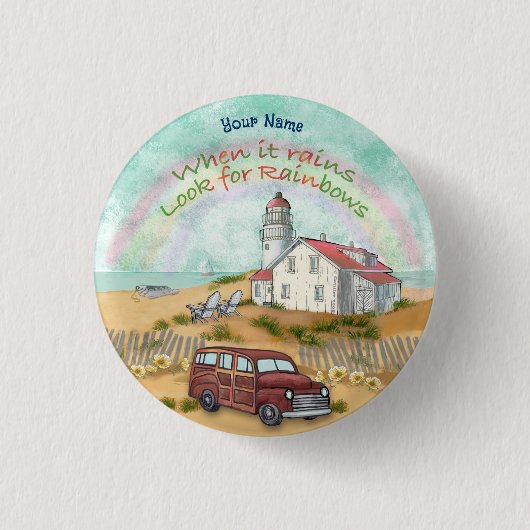 Schaltfläche "Beach Rainbow Lighthouse" Button (Vorderseite)