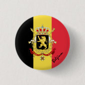 Schaltfläche Belgien, patriotische belgische Flagg Button (Vorderseite)