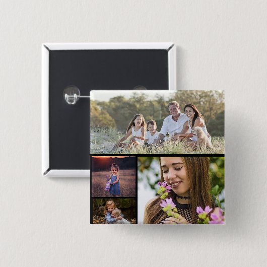 Schaltfläche "Benutzerdefiniert" mit vier Fotos Button (Vorne & Hinten)